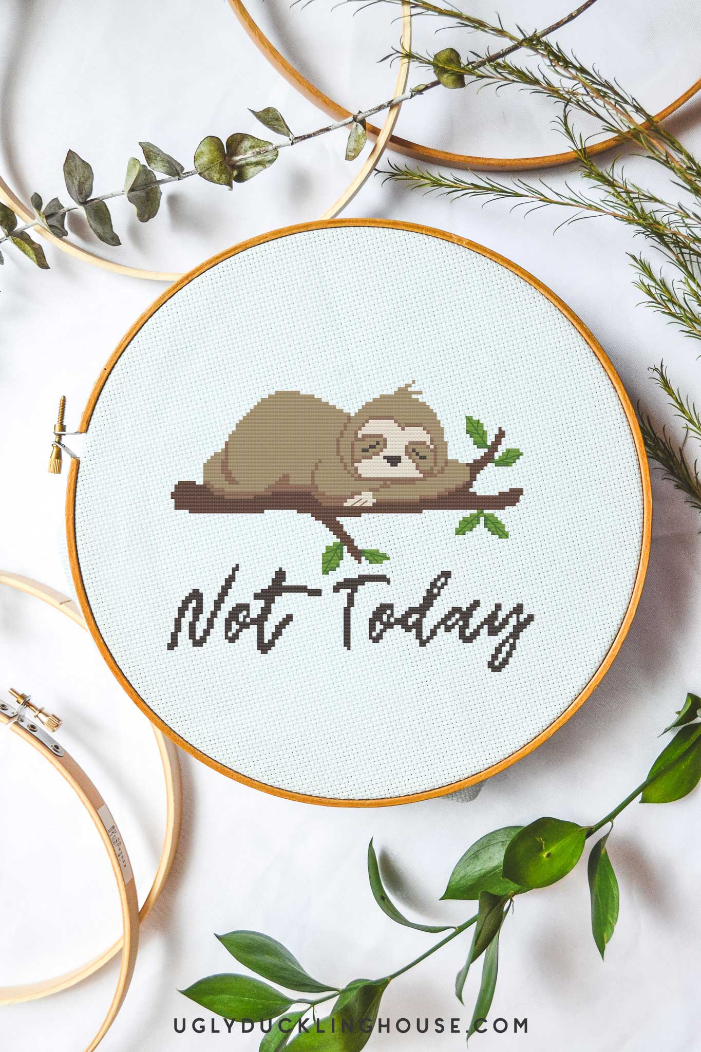 Not Today&amp;quot; Sloth | Free Cross Stitch Pattern • Ugly Duckling House inside Free Printable Cross Stitch Pattern