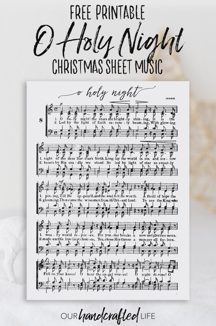O Holy Night - Free Printable Christmas Sheet Music - Our inside Free Printable Christmas Sheet Music