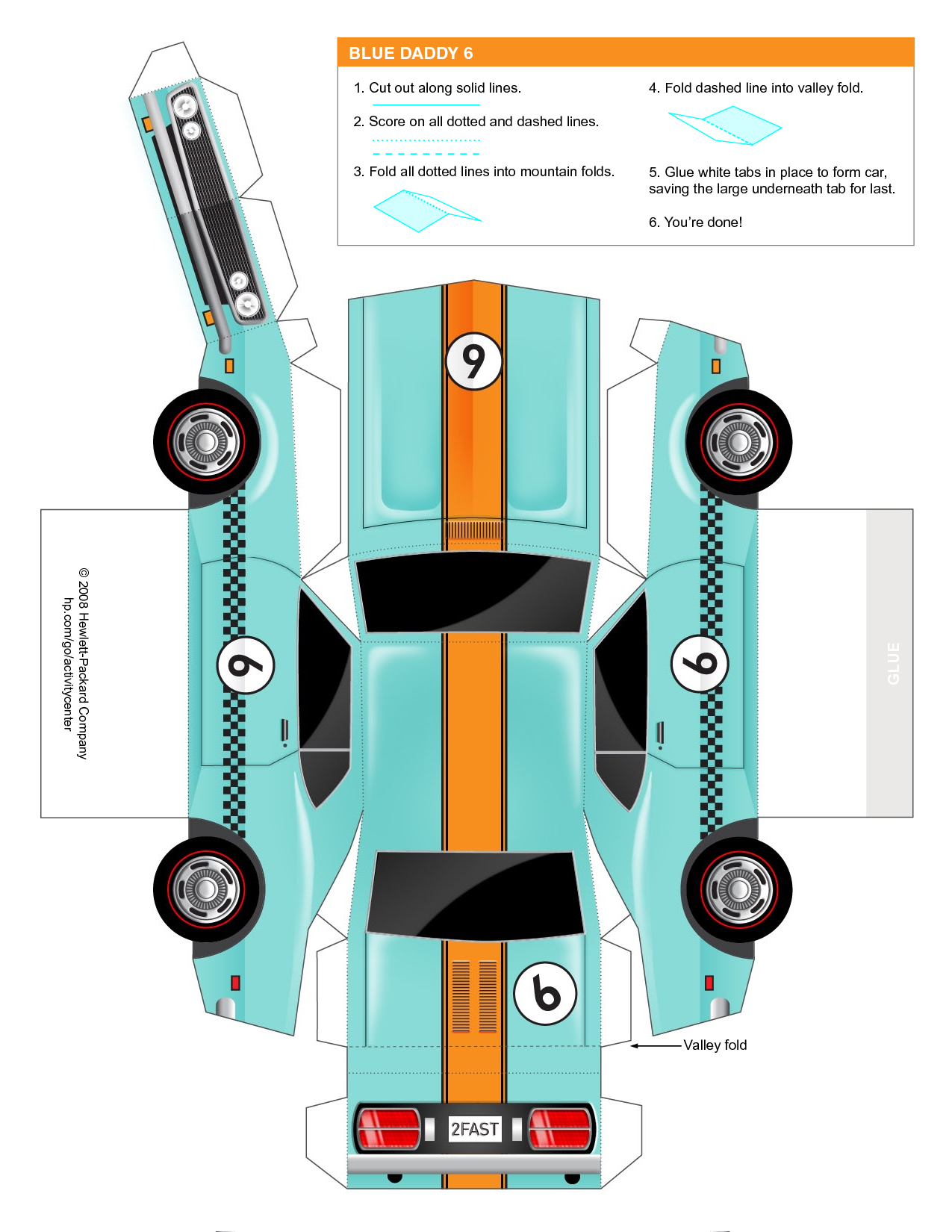 Paper Cars - 12 Free Pdf Printables | Printablee in 3d Race Car Template Printable