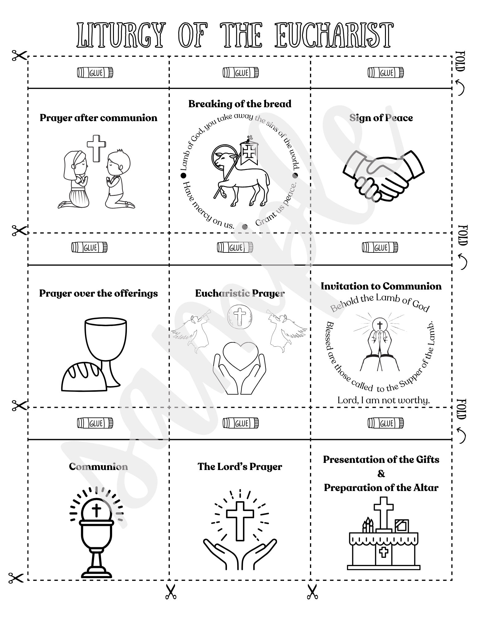 Parts Of The Mass Worksheet, Catholic Mass Worksheet - Etsy Australia regarding Printable Parts Of The Catholic Mass Worksheet
