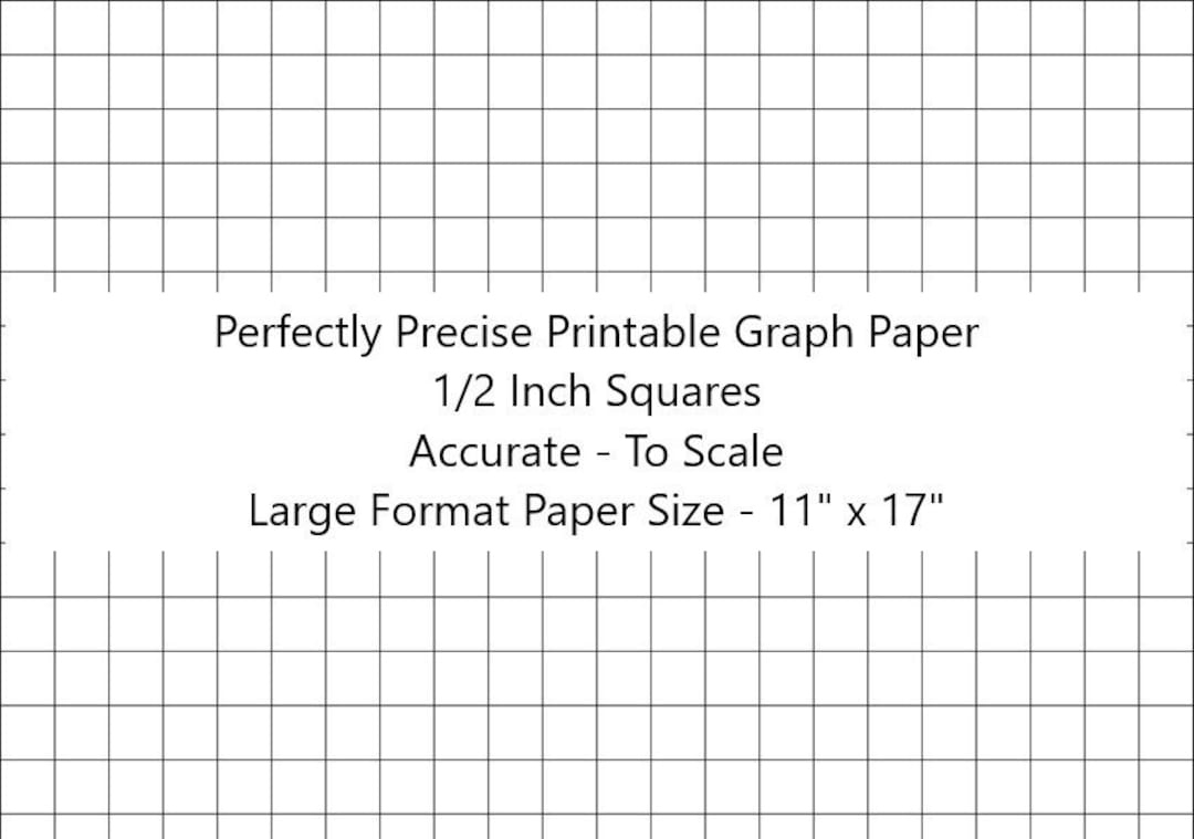 Perfectly Scaled And Precise Printable Graph Paper For Weaving Patterns And  Crafts - 11&amp;quot;17&amp;quot; Paper - 1/2 Inch Grid (2 Lines Per Inch) - Etsy.de with regard to Printable Grid Paper 1 2 Inch
