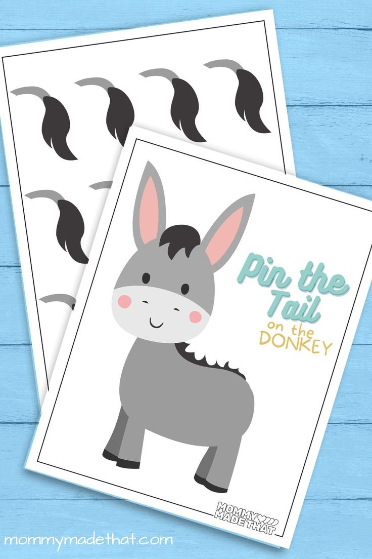Pin The Tail On The Donkey (Cute Free Printable!) with regard to Pin the Tail on the Donkey Printable