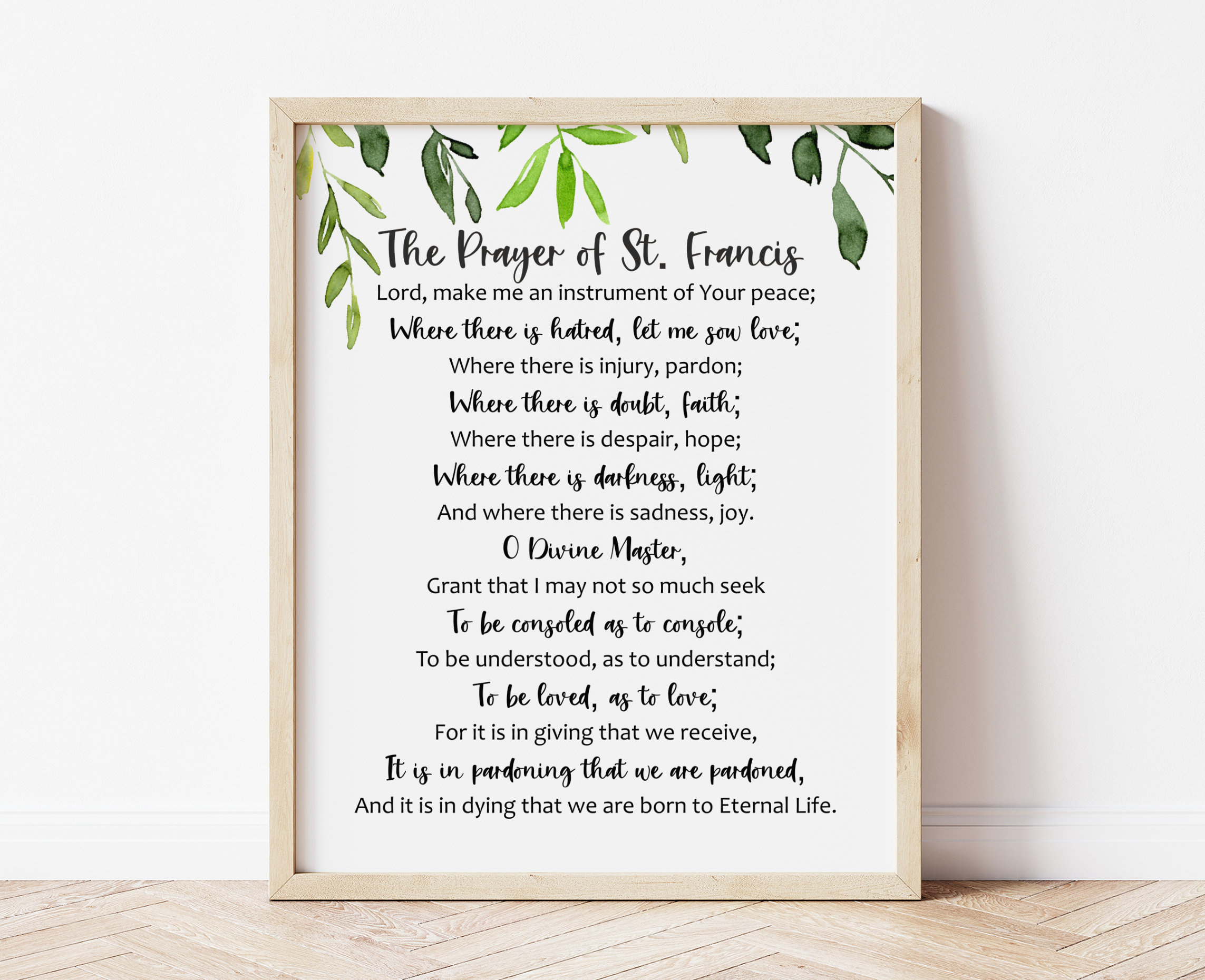 Prayer Of St. Francis Printable - Etsy with Print Printable Prayer Of St Francis Of Assisi