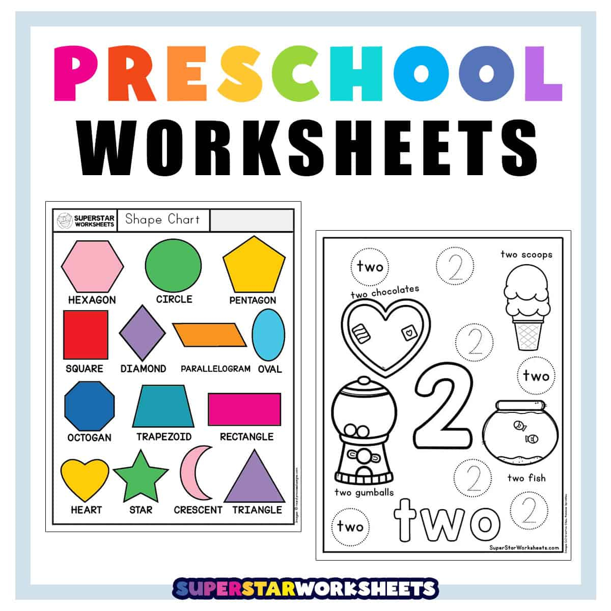 Preschool Worksheets - Superstar Worksheets with Printable Pre K Worksheets Free