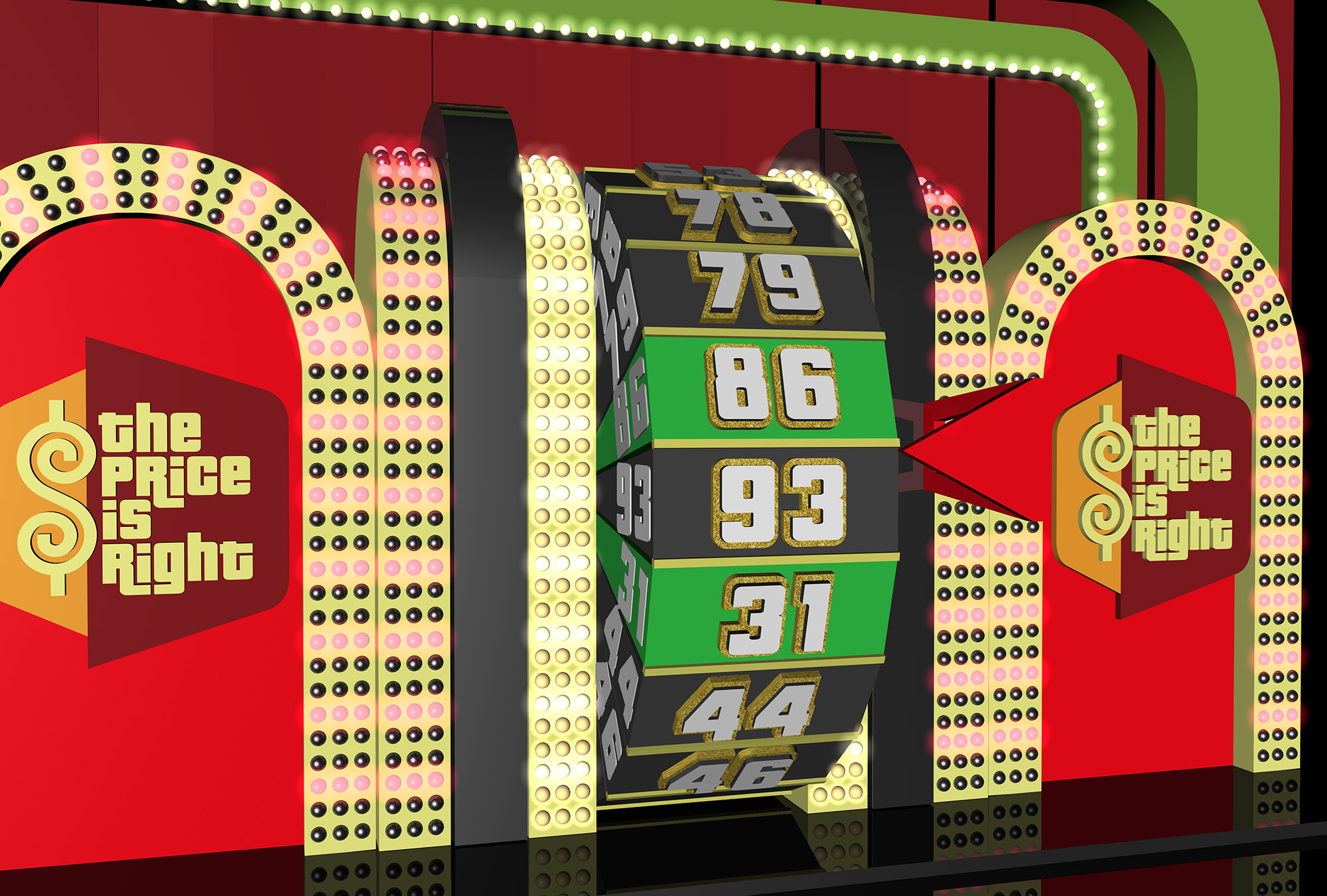 Price Is Right Wheel &amp;amp; Set 3D Model $49 - .C4D - Free3D within Printable Price Is Right Wheel Numbers