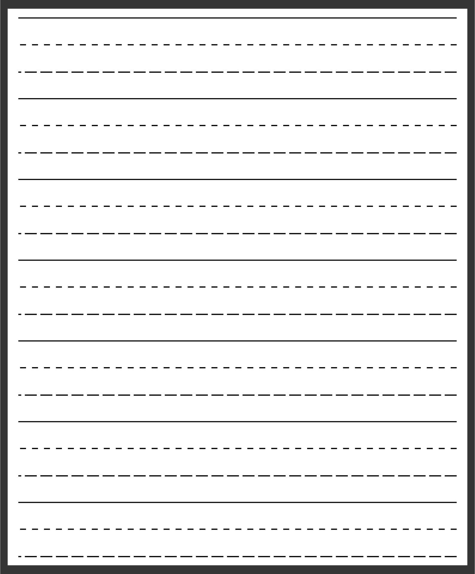 Primary Writing Paper Template - 10 Free Pdf Printables for Free Printable Lined Kindergarten Paper