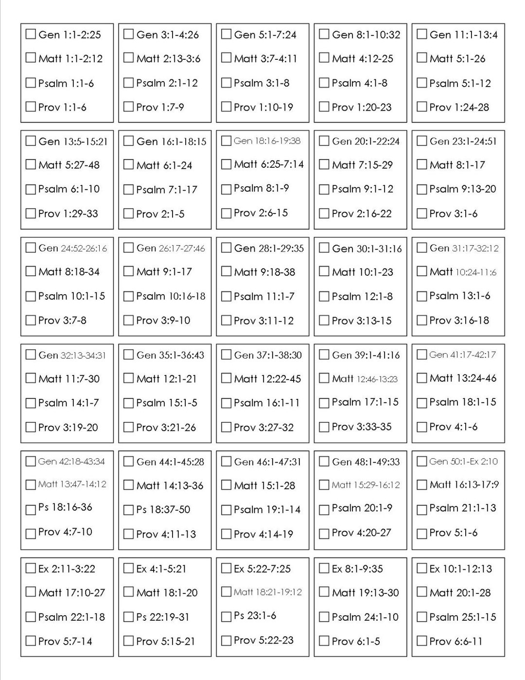 Printable Bible Reading Plan | Read The Bible In One Year - Etsy with regard to One Year Printable Bible Reading Plan For Beginners