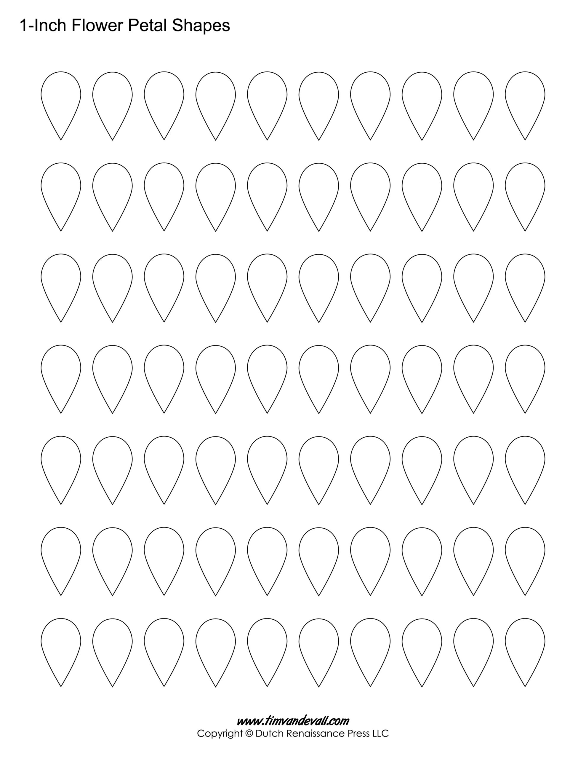 Printable Flower Petal Templates For Making Paper Flowers in Free Printable Flower Petal Template