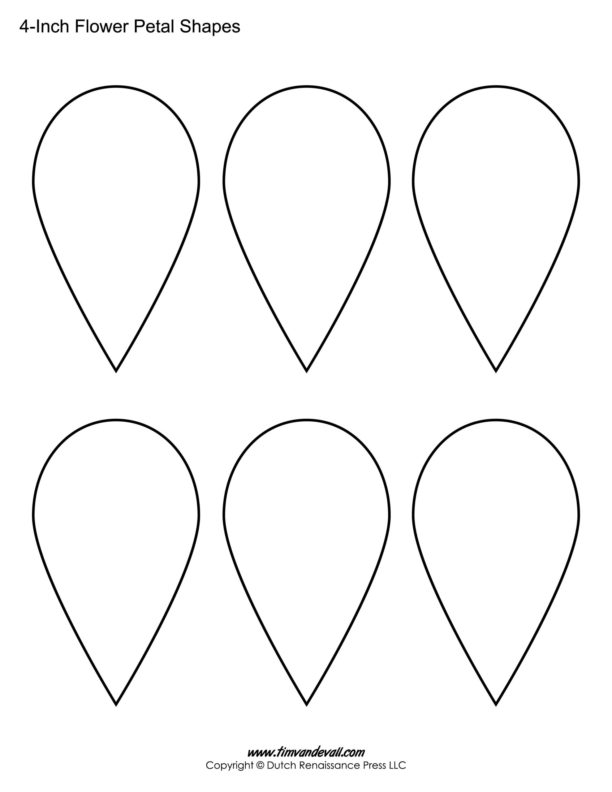 Printable Flower Petal Templates For Making Paper Flowers with Free Printable Flower Petal Template
