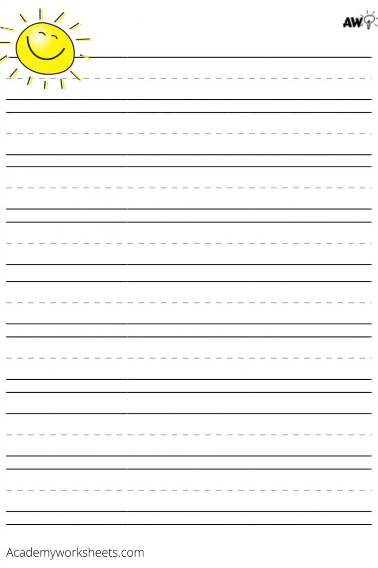 Printable Lined Paper - Children Elementary Age with Free Printable Lined Kindergarten Paper