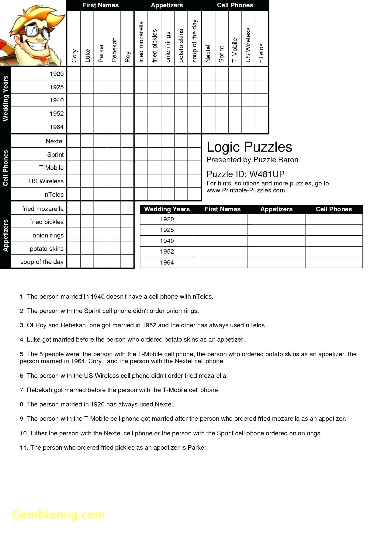 Printable Logic Puzzle Grid Blank - Printable Crossword Puzzles within Logic Puzzles with Grids Printable