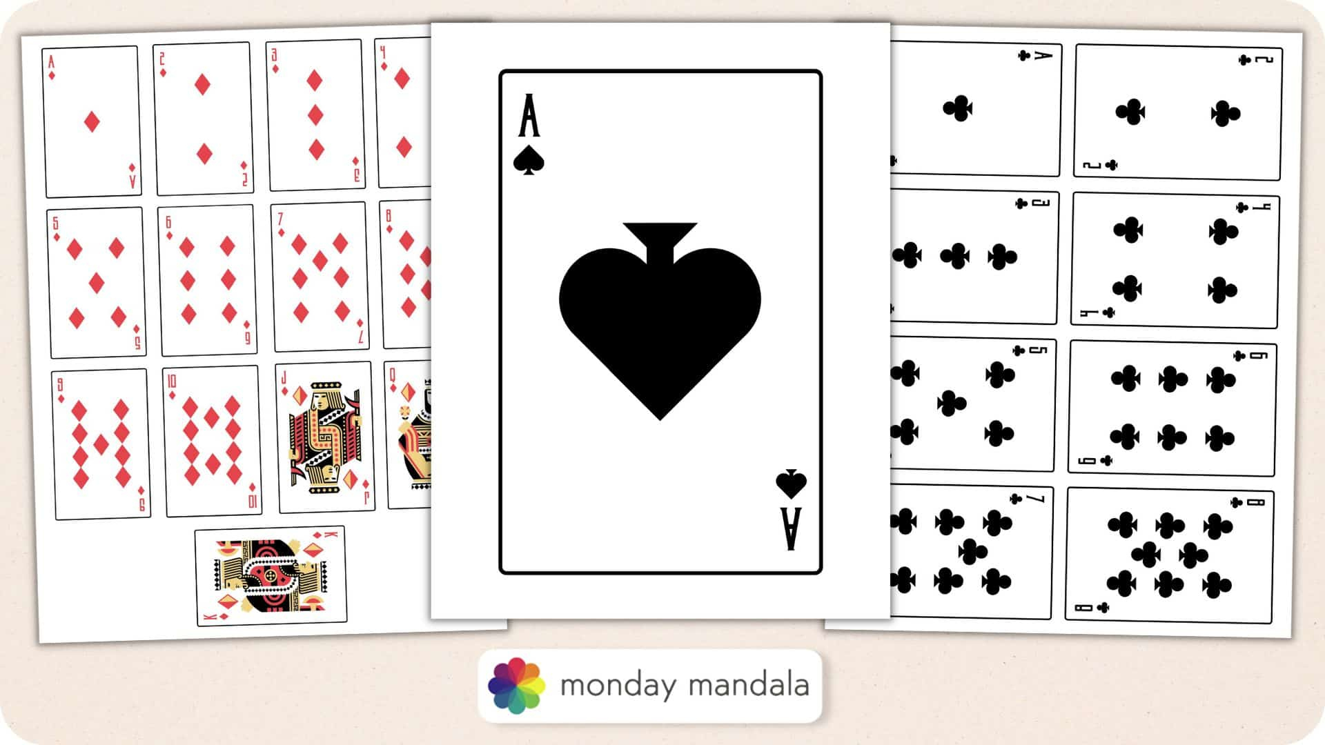 Printable Playing Cards (Free Pdf Sheets In 3 Sizes) pertaining to Deck Of Playing Cards Printable