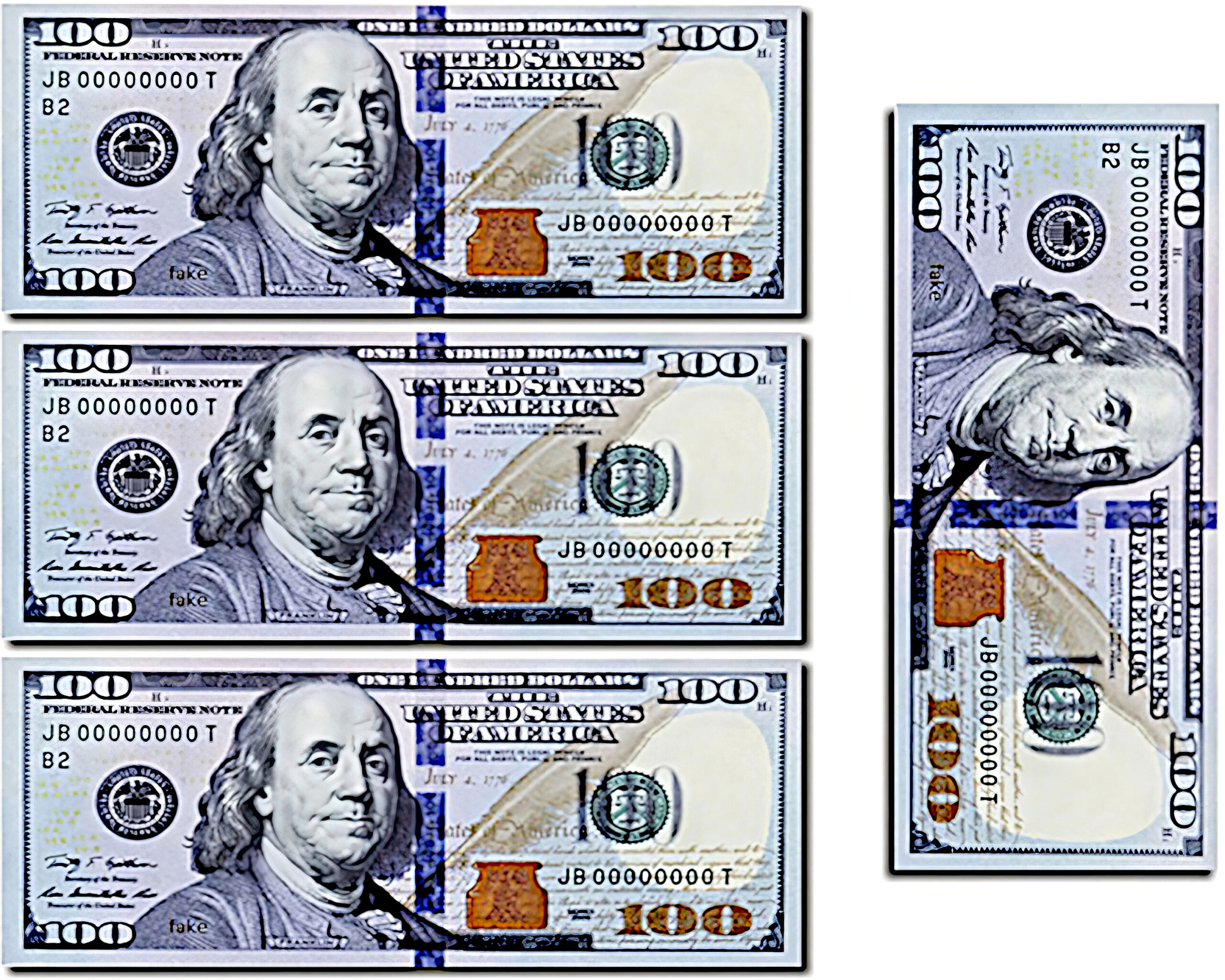 Printable Realistic $100 Bills - Etsy with 100 Dollar Bill Play Money Printable
