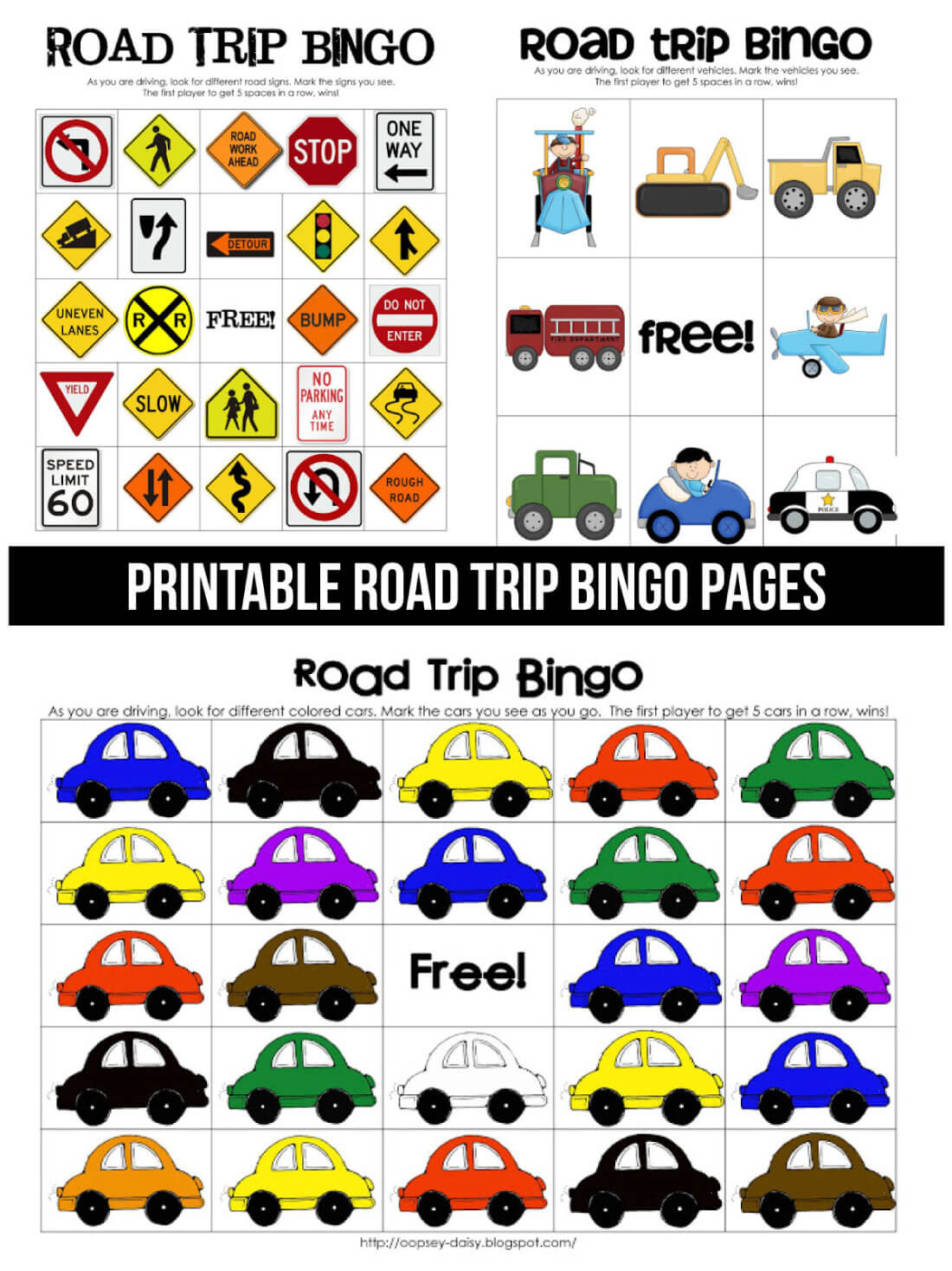 Printable Road Trip Bingo within Road Trip Bingo Free Printable