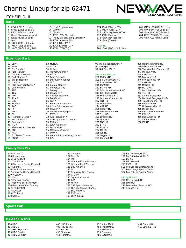 Printable Spectrum Channel Guide: Fill Out &amp;amp; Sign Online | Dochub within Printable Spectrum Channels List By Zip Code Free