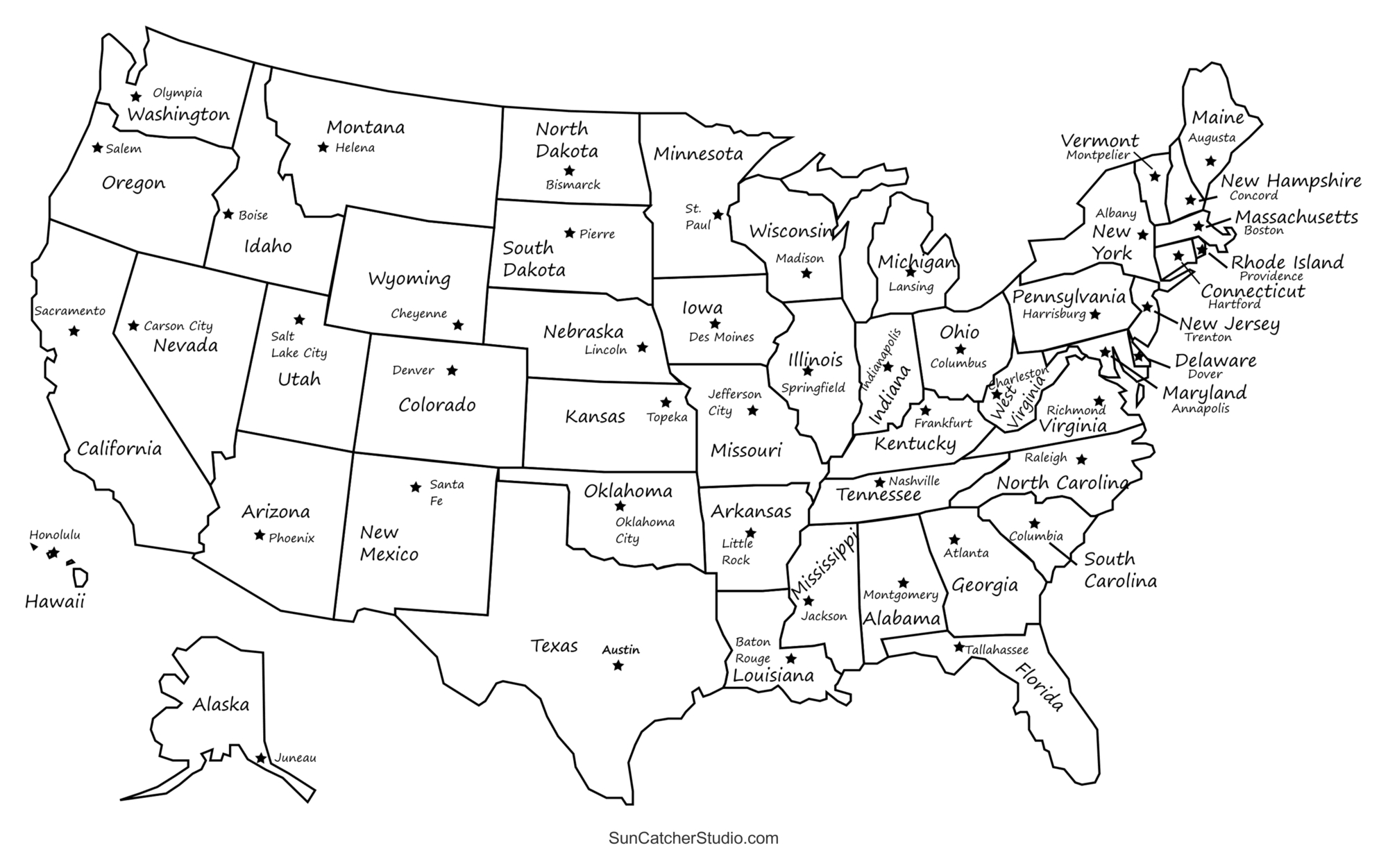 Printable Us Maps With States (Usa, United States, America) – Diy inside States And Capitals Map Printable
