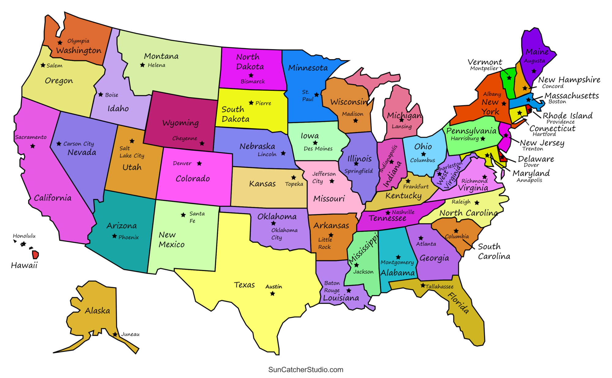 Printable Us Maps With States (Usa, United States, America) – Diy regarding States And Capitals Map Printable