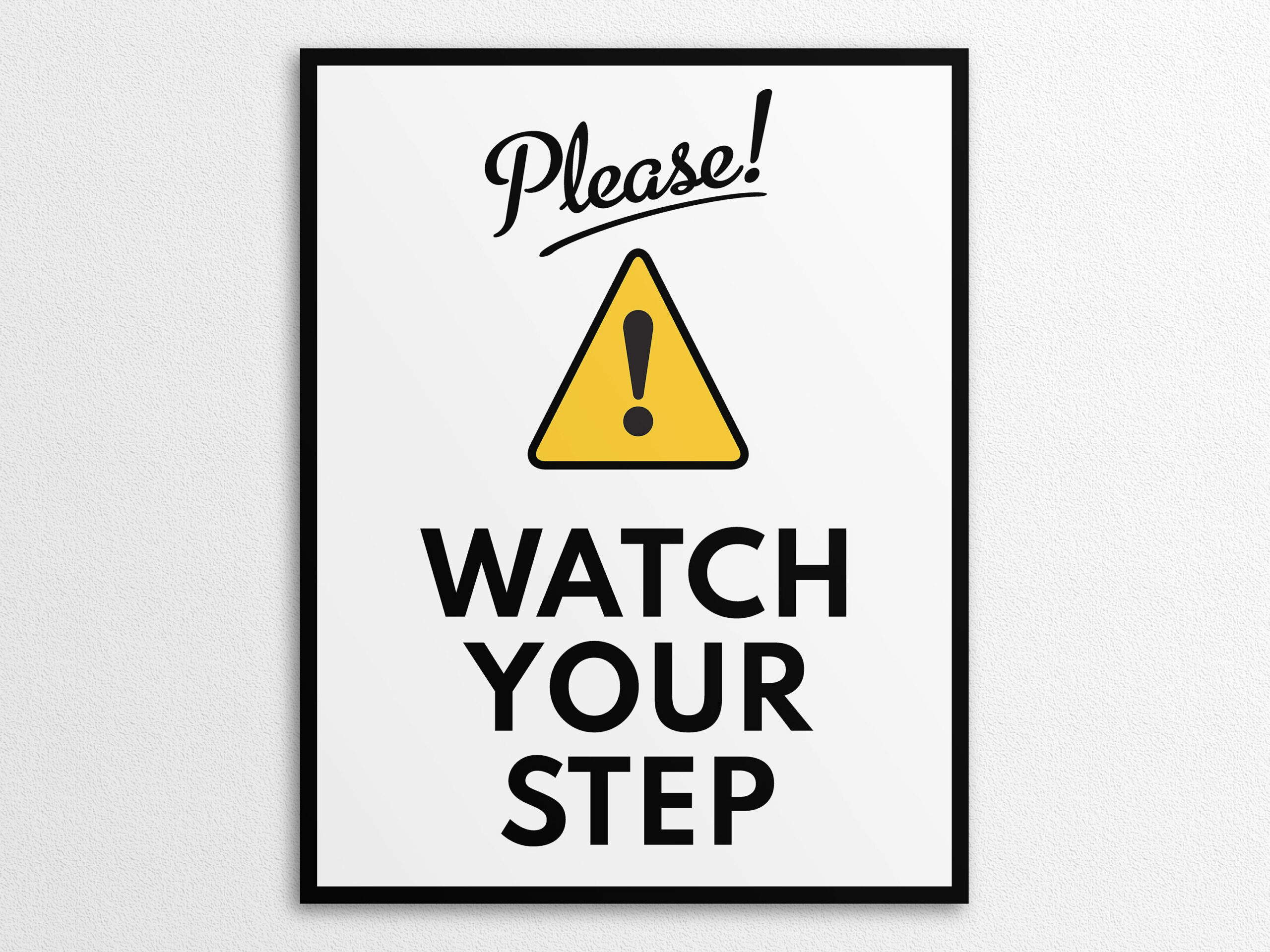 Printable Watch Your Step Sign In Us Letter And A4 Sizes, Instant pertaining to Printable Watch Your Step Sign