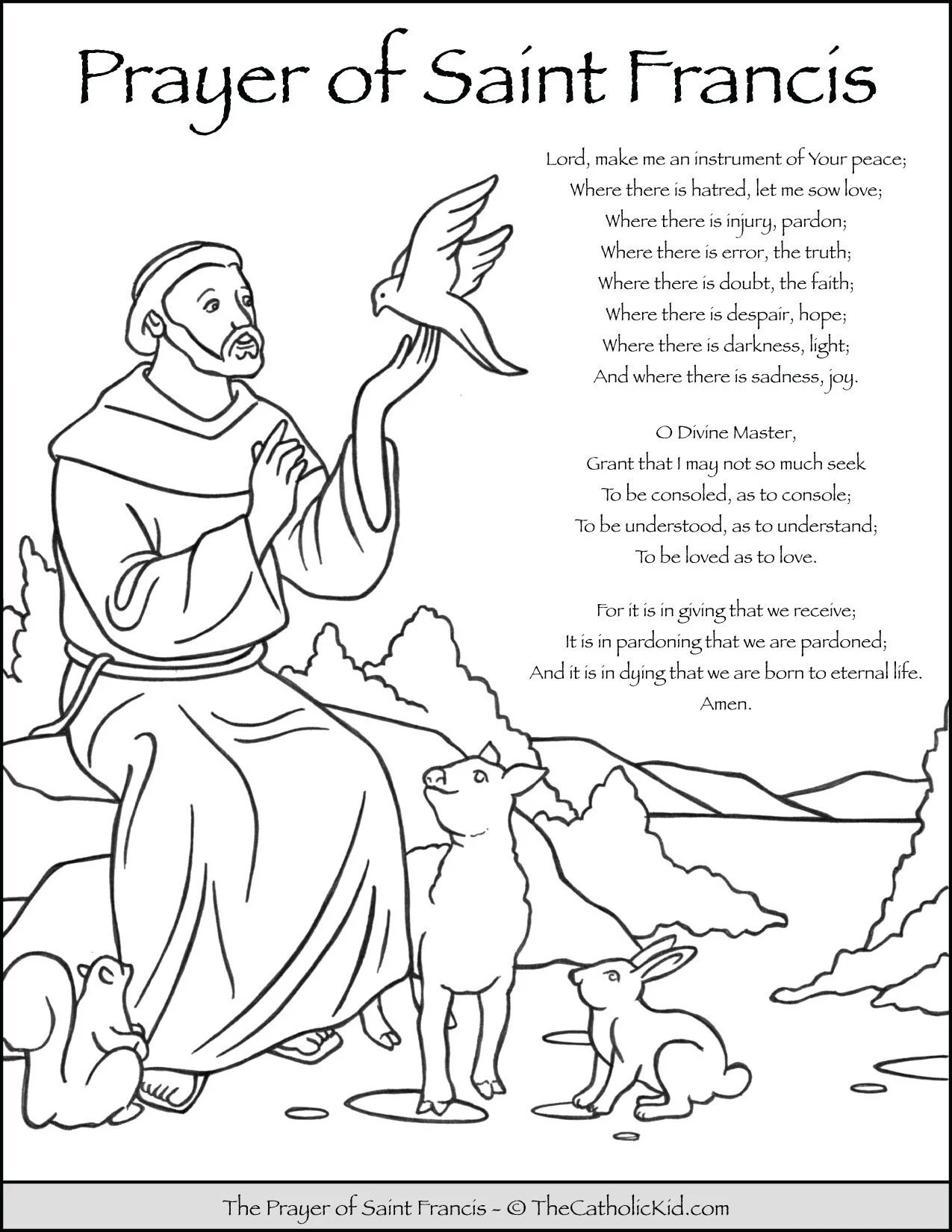 Saint Francis Prayer Printable - Printable Party Favors intended for Print Printable Prayer Of St Francis Of Assisi