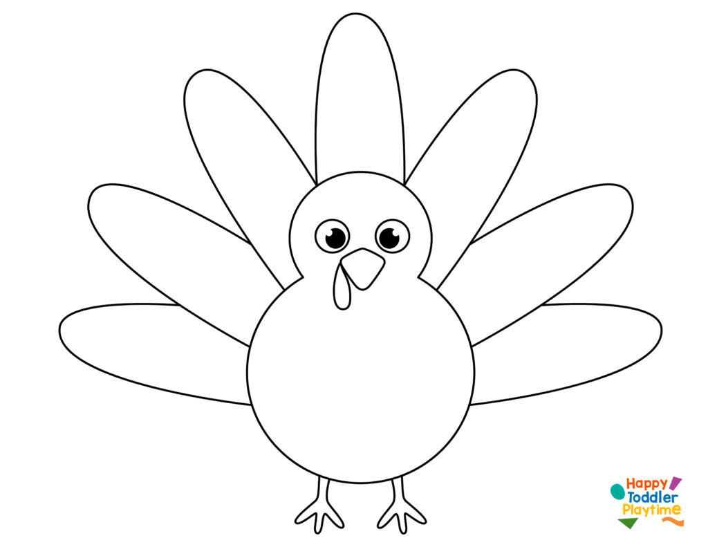 Salt Painted Turkey Craft With Free Turkey Template - Happy with Outline Of A Turkey Printable