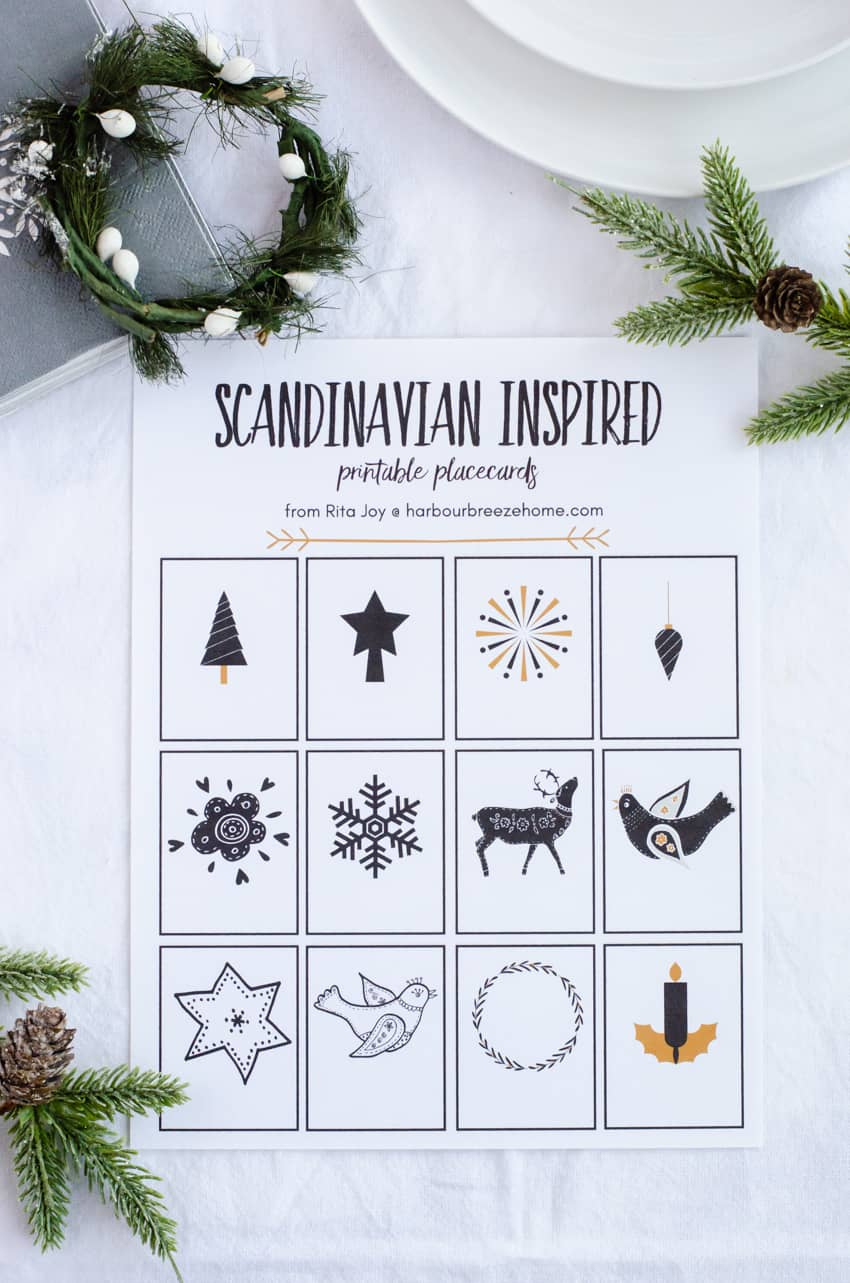 Simple Scandinavian Inspired Table Setting And Printable Place intended for Free Printable Christmas Place Cards