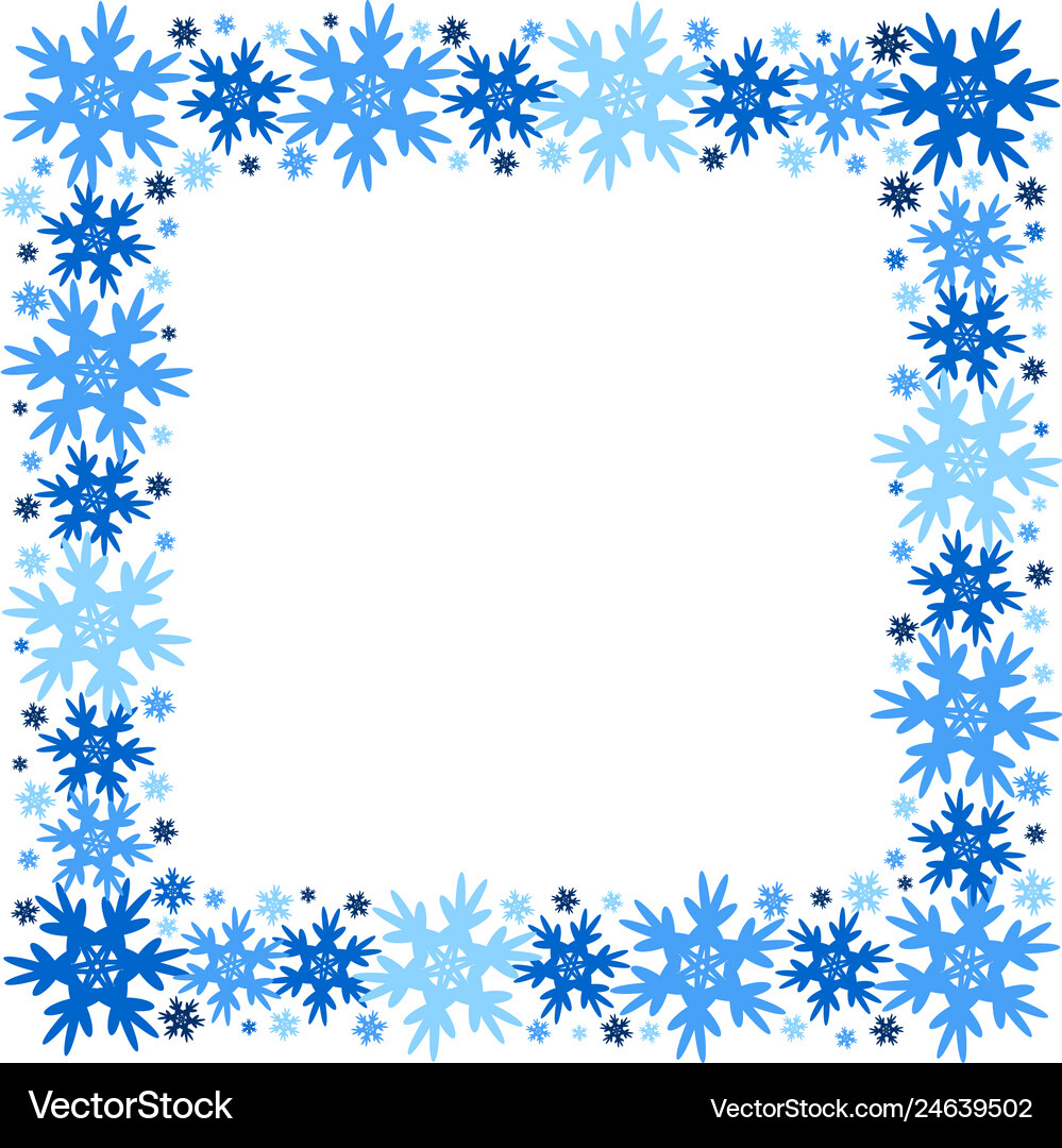 Square Winter Frame Of Snowflakes Isolated – Royalty-Free Vector regarding Free Printable Snowflake Border Clipart