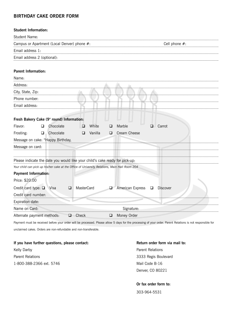 Template Free Home Bakery Order Form Pdf: Fill Out & Sign Online with regard to Printable Home Bakery Order Form
