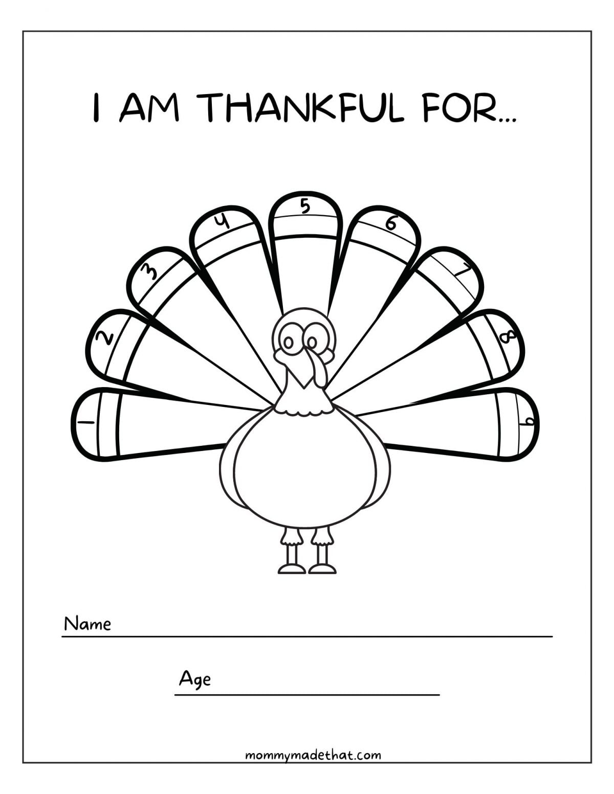 Thankful Turkey Printable regarding Free Printable Thanksgiving Turkey Template