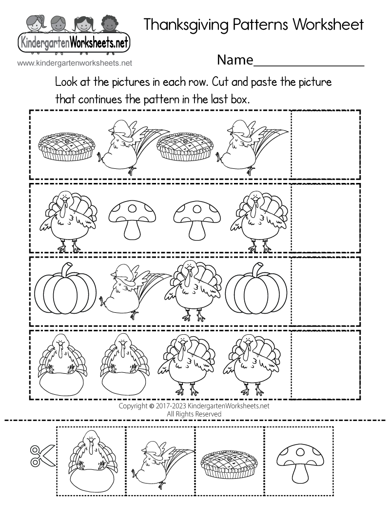 Thanksgiving Patterns Worksheet - Free Printable, Digital, &amp;amp; Pdf for Free Printable Thanksgiving Math Worksheets For Kindergarten