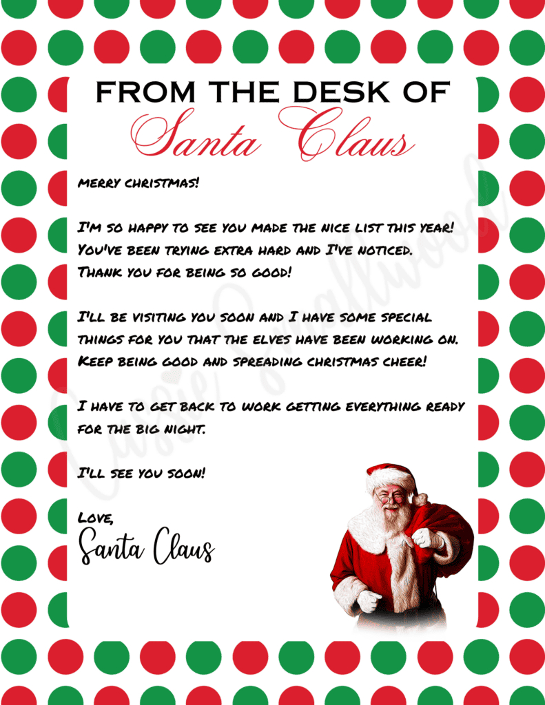 The Cutest Letters From Santa - Cassie Smallwood regarding Free Printable Santa Letter To Child Template