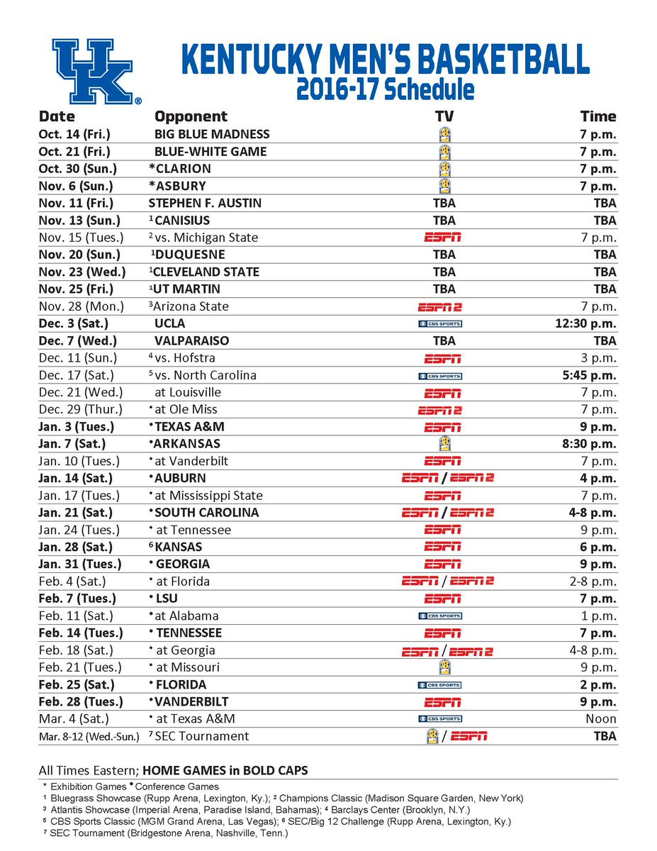 The Kentucky Basketball Schedule Is Complete - On3 within University Of Ky Basketball Schedule Printable