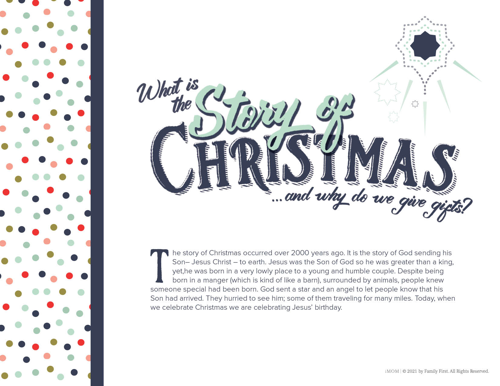 The Story Of Christmas - Imom in Christmas Story For Kids Printable