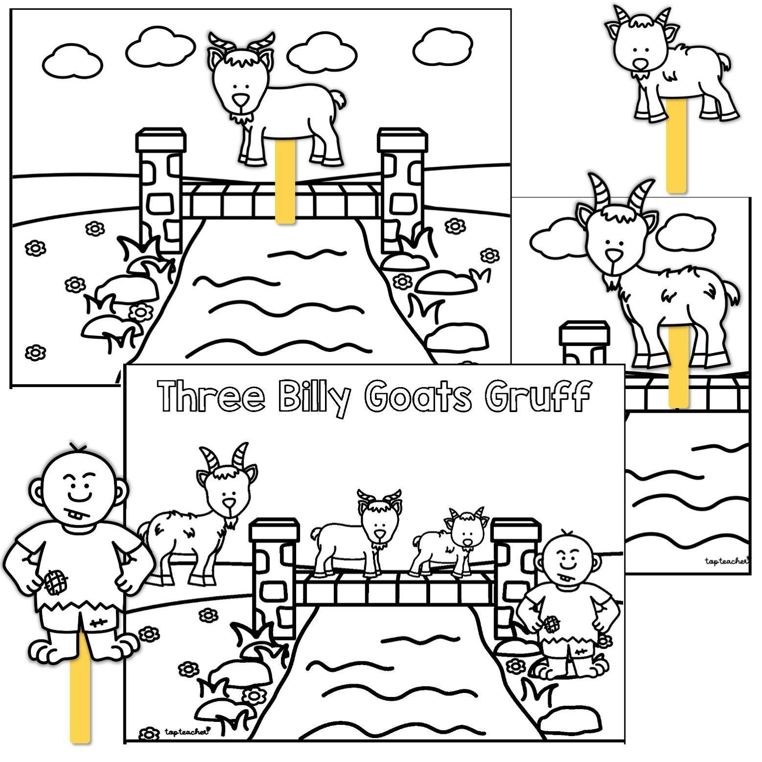 Three Billy Goats Gruff Puppet Retell Booklet - Top Teacher regarding 3 Billy Goats Gruff Printables