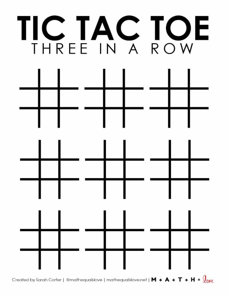 Tic Tac Toe Board Printable (Free Pdf Templates) inside Tic Tac Toe Board Printable