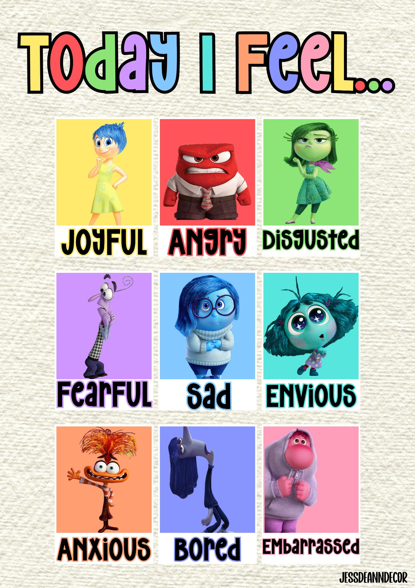 Today I Feel Png | Inside Out Characters | Cartoon Emotions with regard to Printable Inside Out Emotions Chart