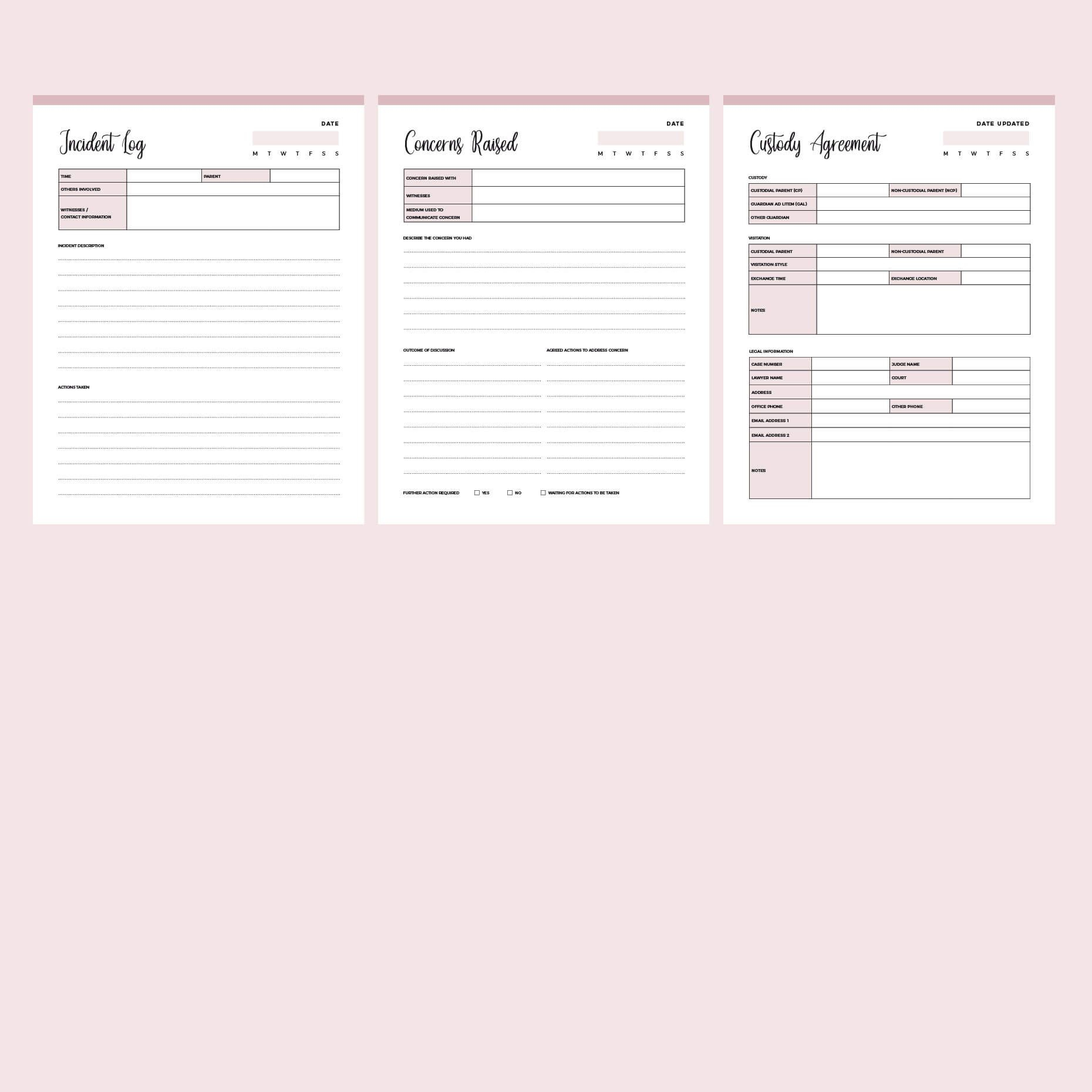 Top Child Custody Documentation Sale Black Friday pertaining to Free Printable Custody Documentation Binder