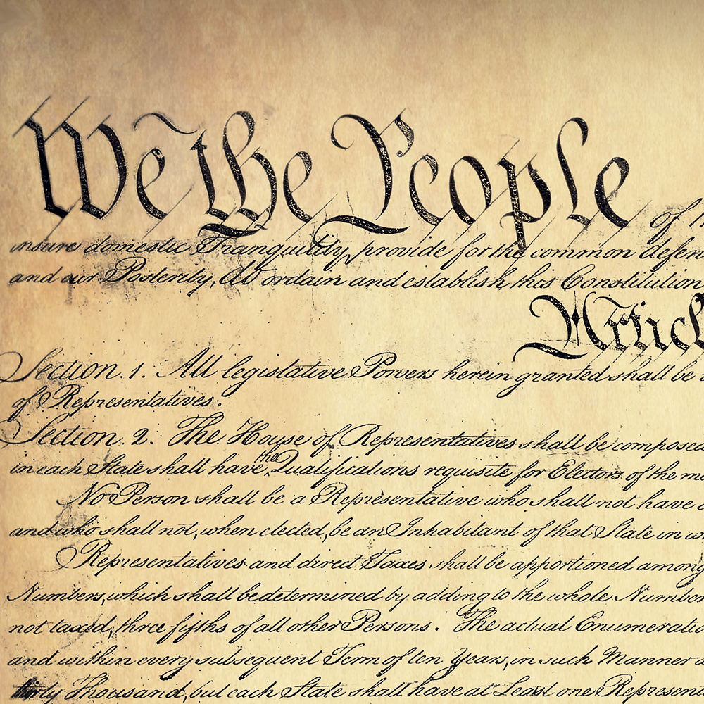United States Constitution On A Parchment Paper Background inside Printable Constitution of the United States
