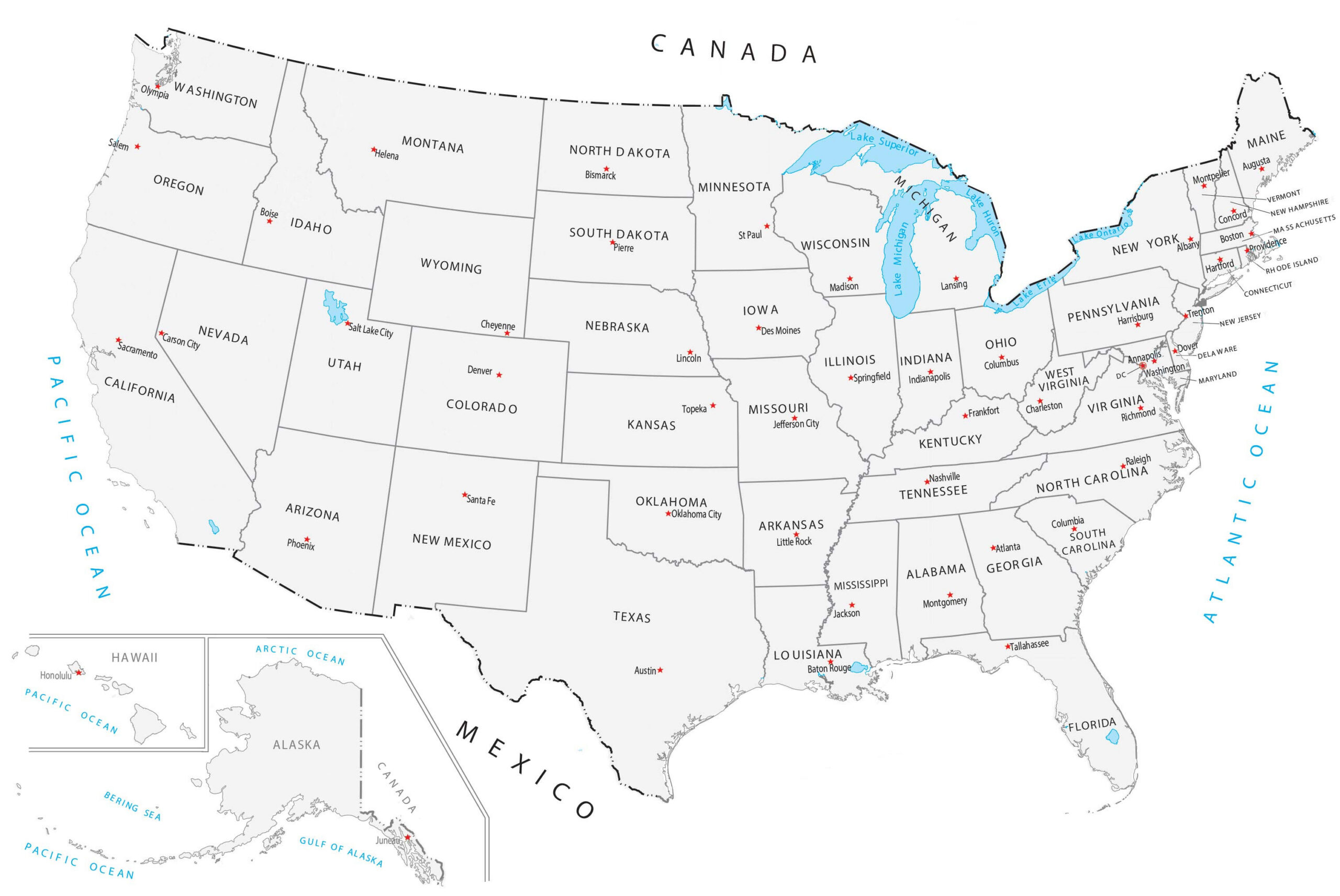 United States Map With Capitals - Gis Geography intended for States and Capitals Map Printable