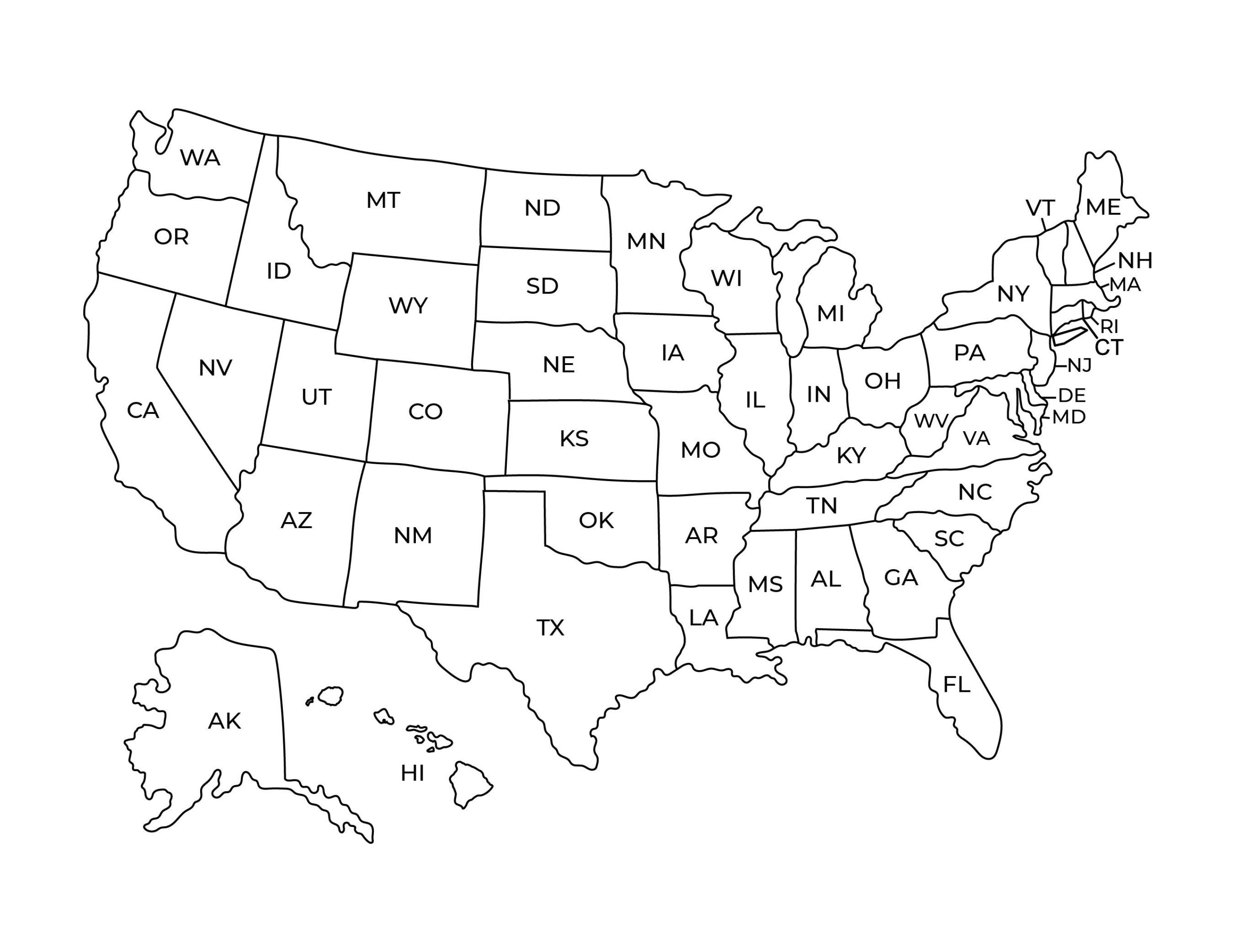 Usa Map Druckbare Karte Der Vereinigten Staaten Von Amerika | 50 pertaining to Map Of Usa Printable