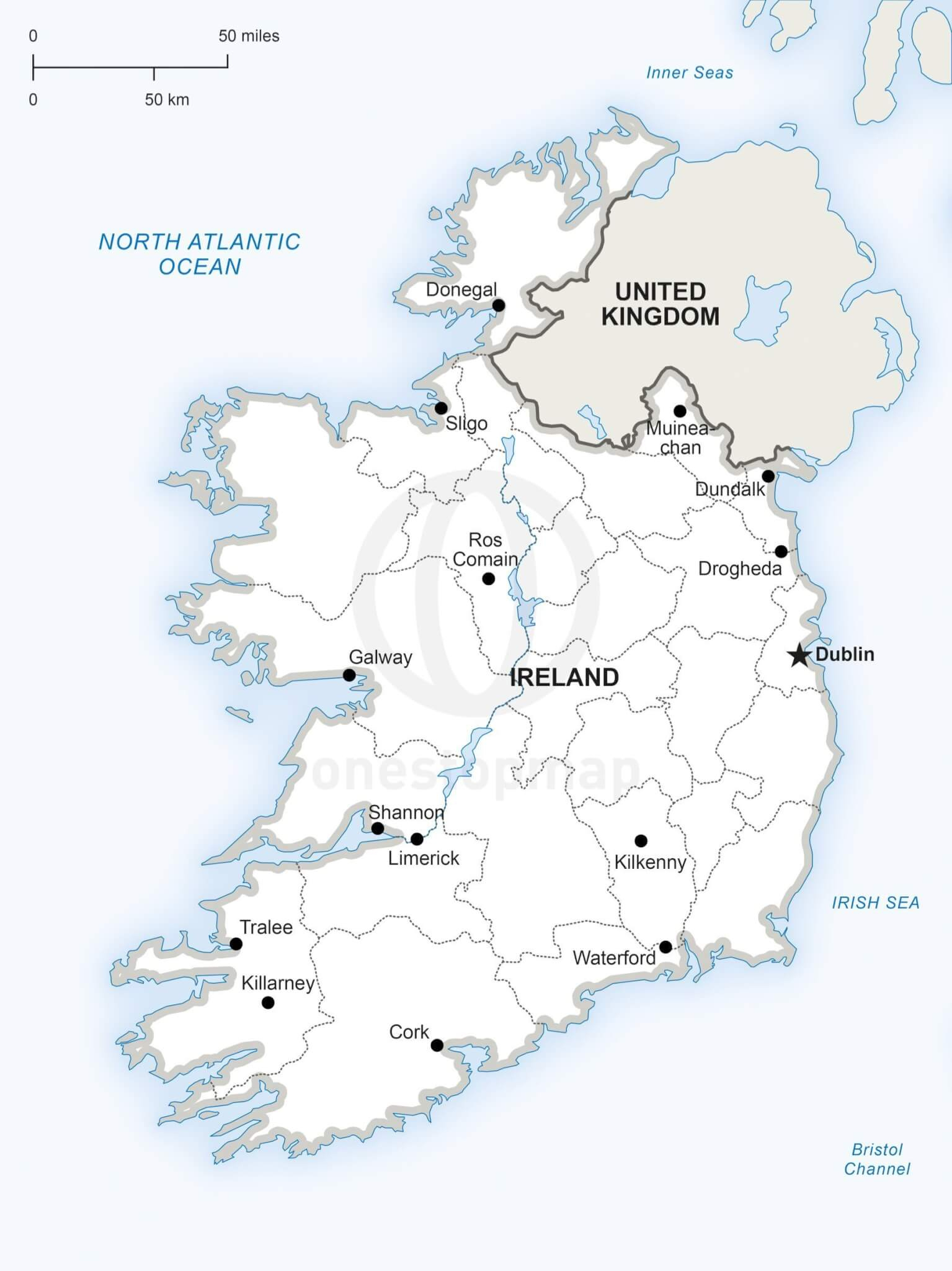 Vector Map Of Ireland Political | One Stop Map with Free Printable Map Of Ireland