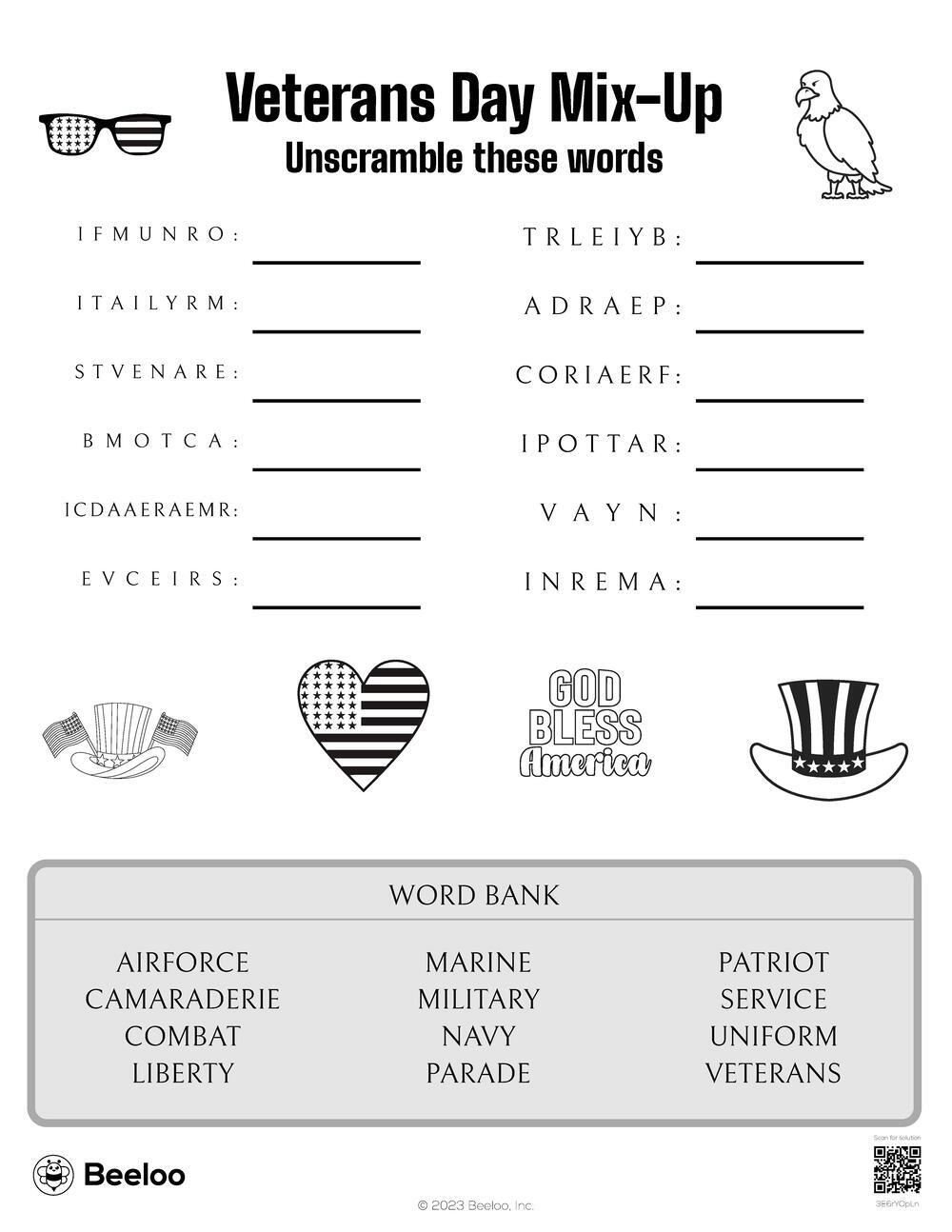 Veterans Day Mix-Up • Beeloo Printable Crafts And Activities For Kids with regard to Free Printable Veterans Day Crafts