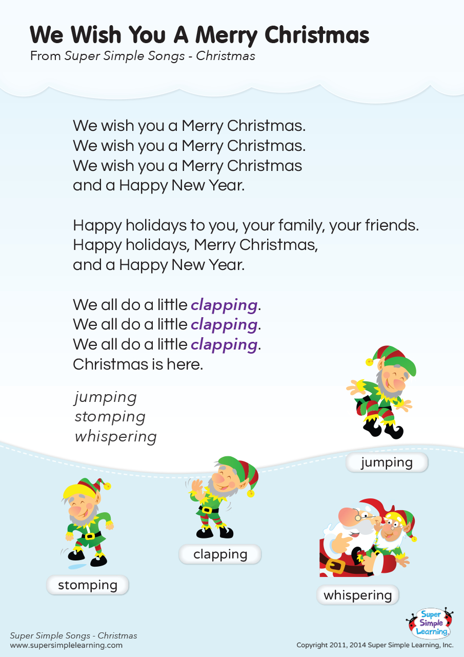 We Wish You A Merry Christmas Lyrics Poster - Super Simple with Free Printable Lyrics For Christmas Songs