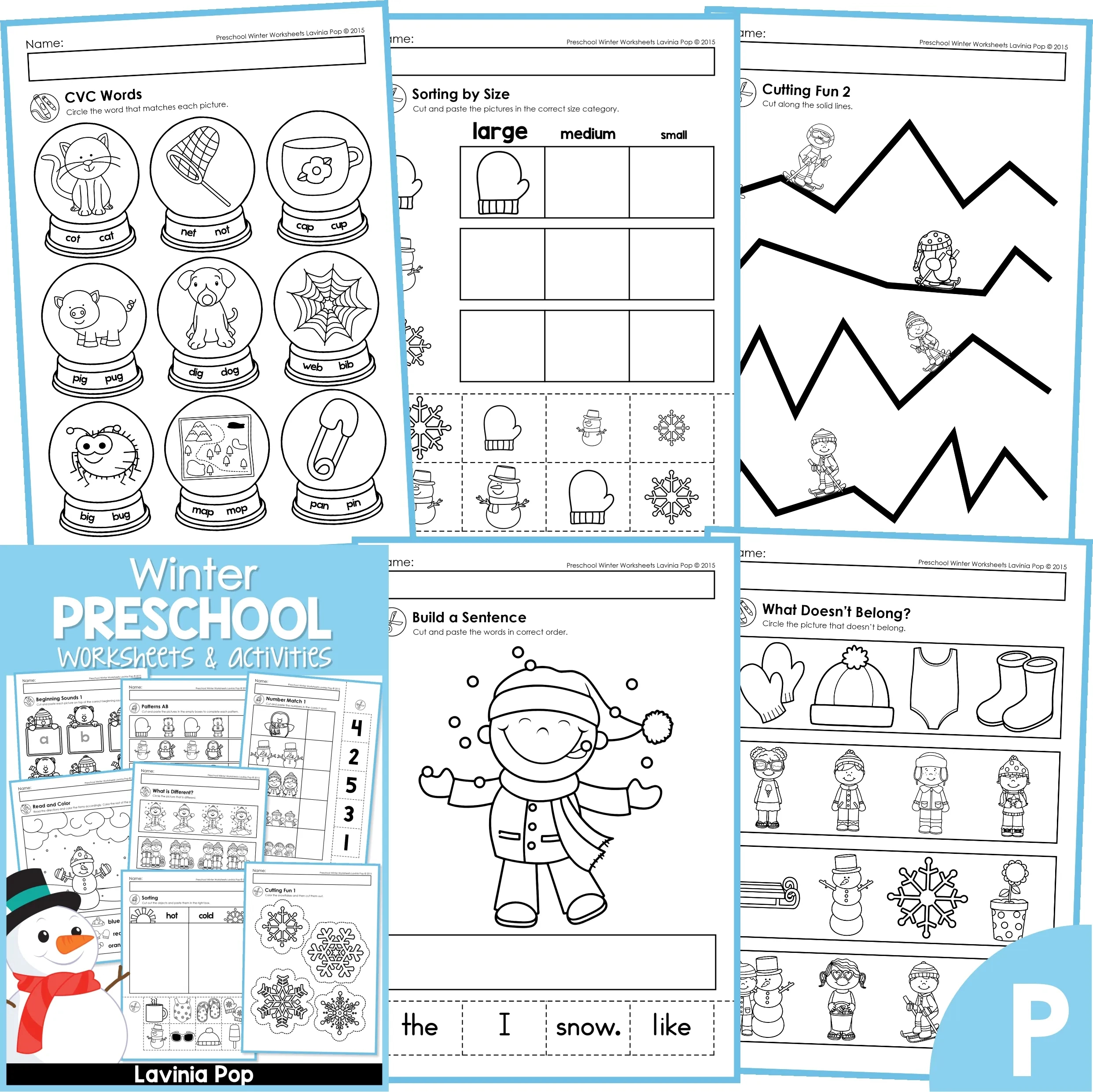 Winter Preschool Worksheets And Activities No Prep inside Free Printable Winter Preschool Worksheets
