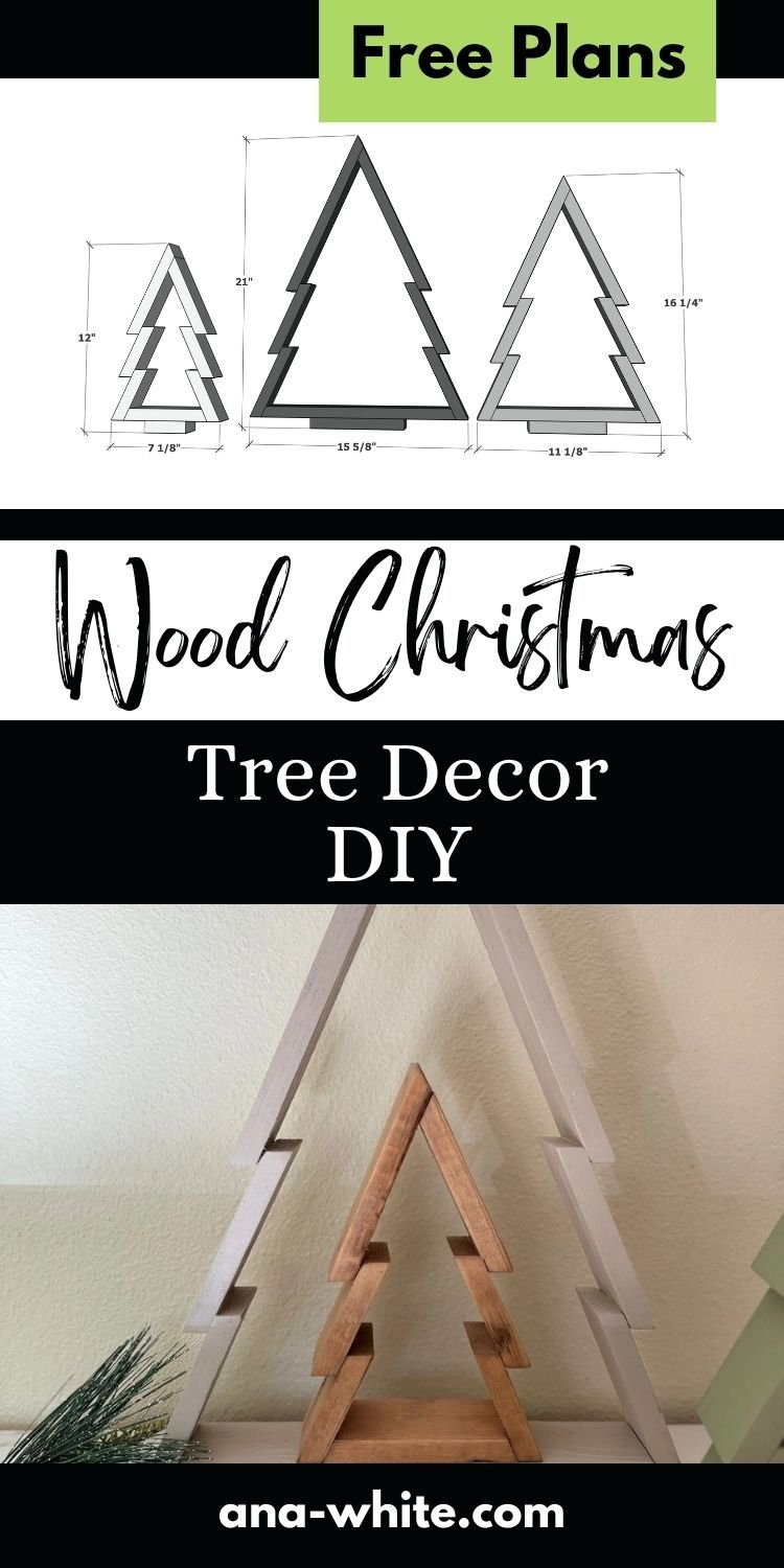 Wood Christmas Tree Decor Diy | Ana White for Free Printable 2x4 Christmas Tree Plans Free