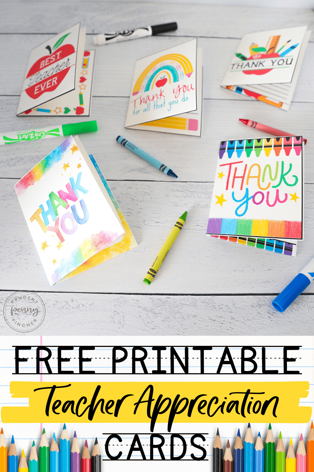 10 Free Teacher Appreciation Card Printables - Prudent Penny Pincher with Free Printable Teacher Thank You Cards