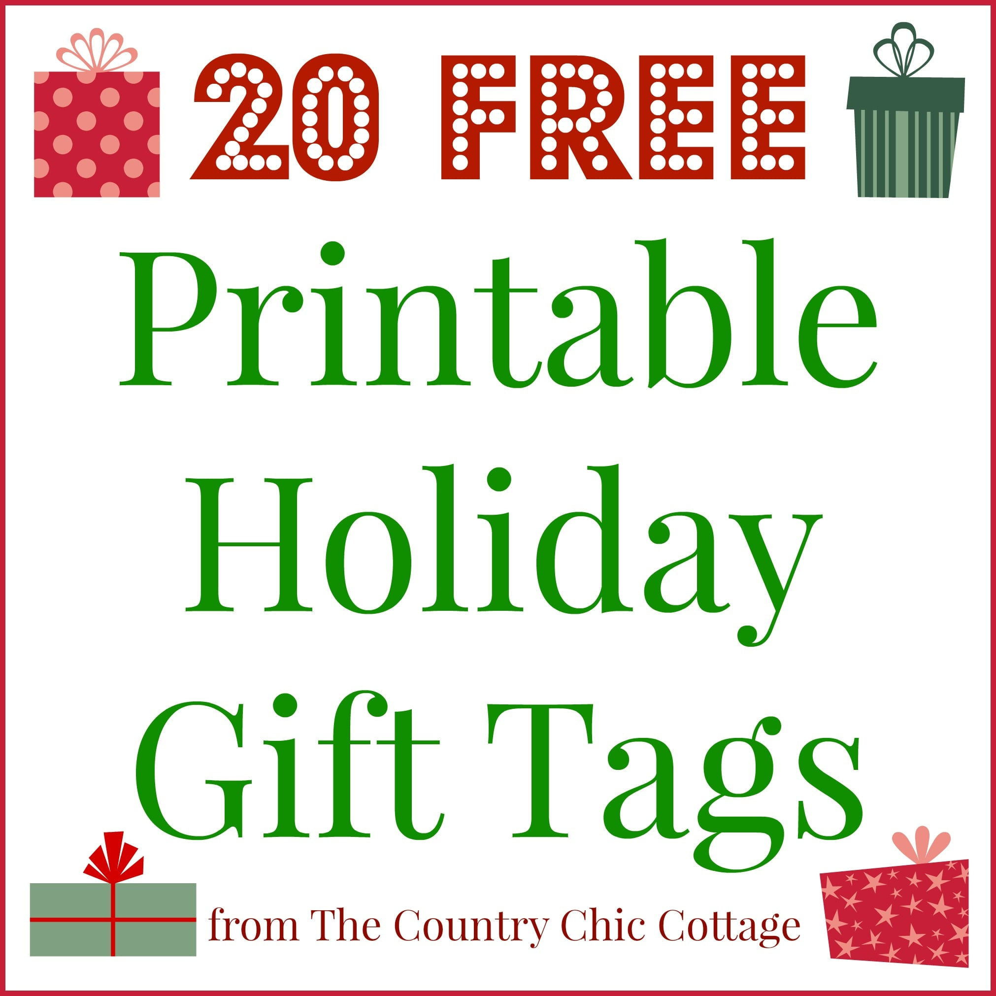 20 Printable Holiday Gift Tags (For Free!!) - Angie Holden The with Christmas Gift Tags Printable