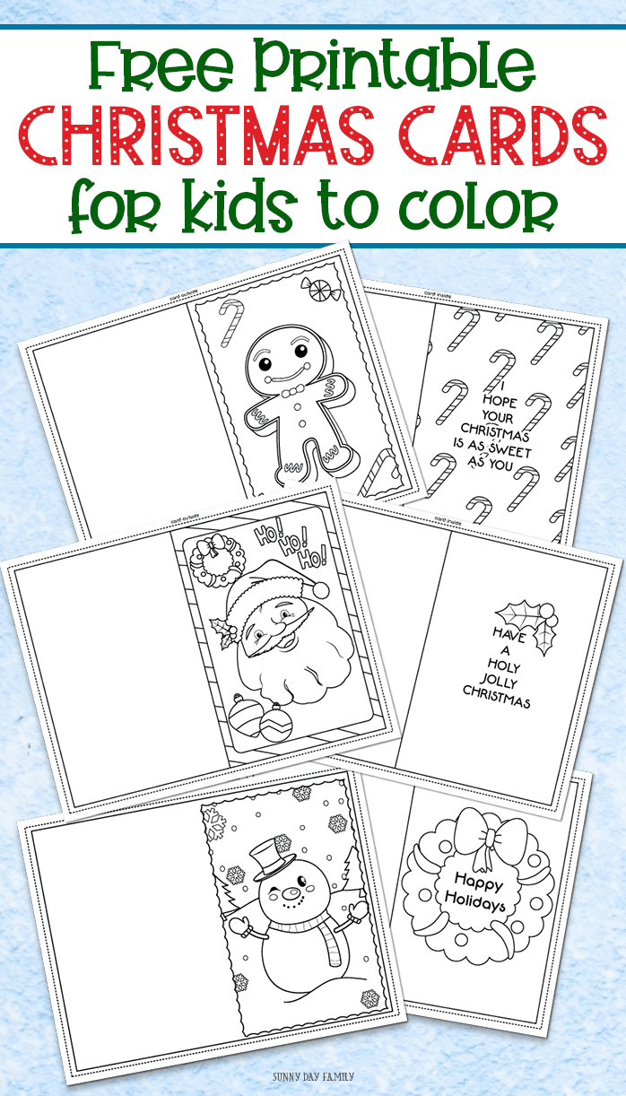 3 Free Printable Christmas Cards For Kids To Color | Sunny Day Family throughout Printable Christmas Card For Kids