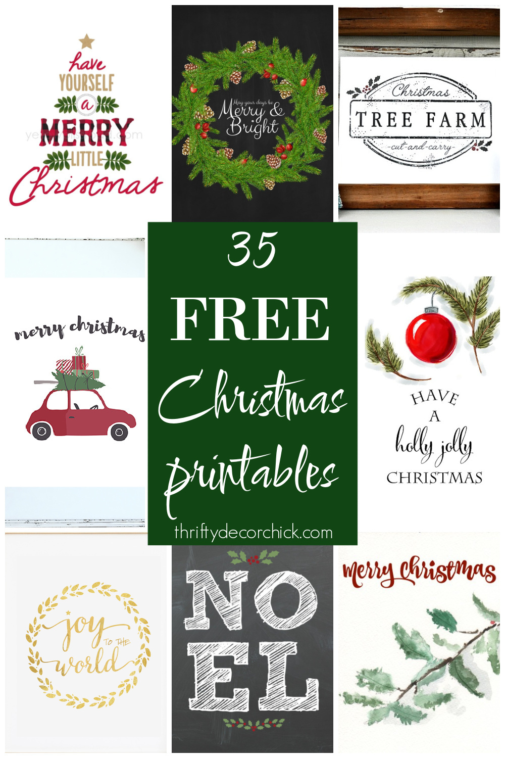 35 Free Christmas Printables To Deck Your Halls | Thrifty Decor for Christmas Printables Free