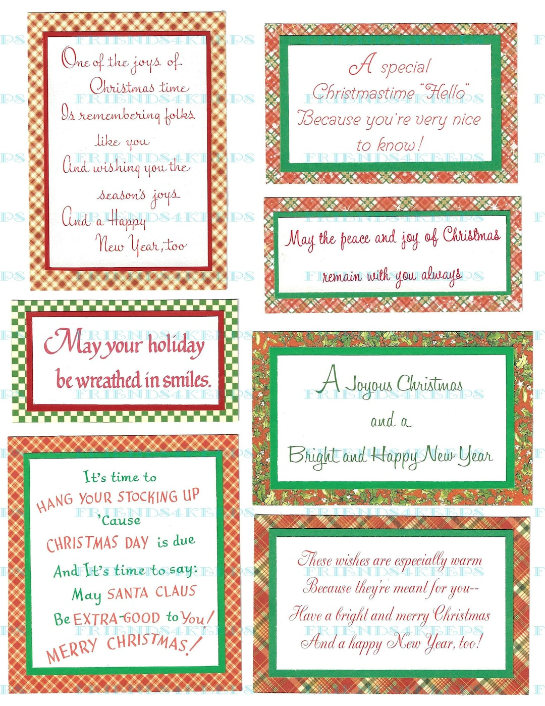 40 Printable Christmas Greetings / Verses From Vintage Xmas Cards intended for Free Printable Christmas Card Sentiments