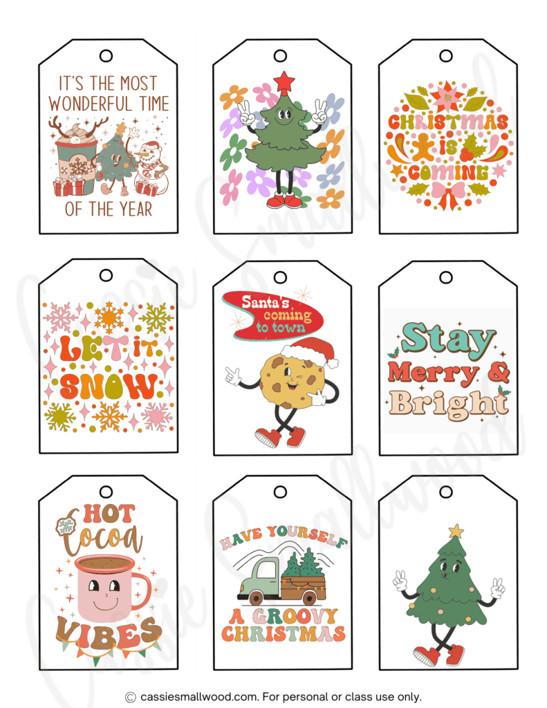 400+ Cutest Printable Christmas Tags (Free Pdf) - Cassie Smallwood pertaining to Christmas Name Tags Printable
